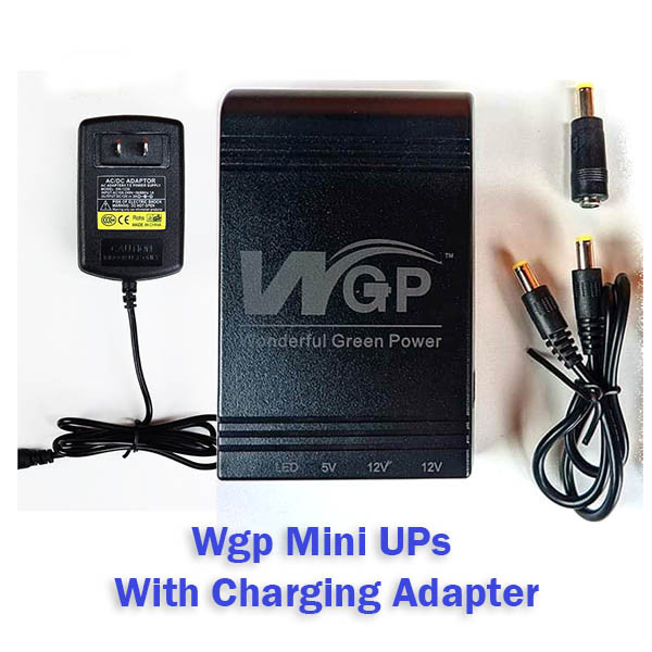 WGP Mini UPS for Router, Onu, CCTV 5 9 12 Volt Output + Charger