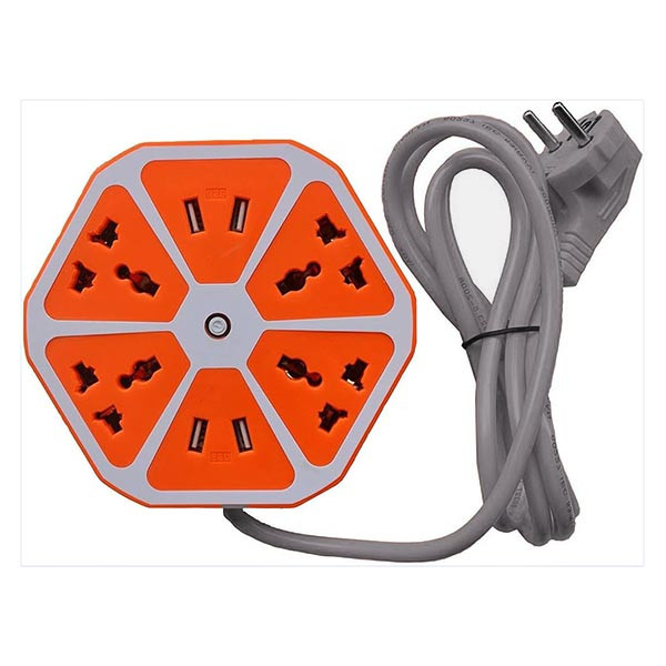 4 usb and 4 port Hexagon Socket Multiplug